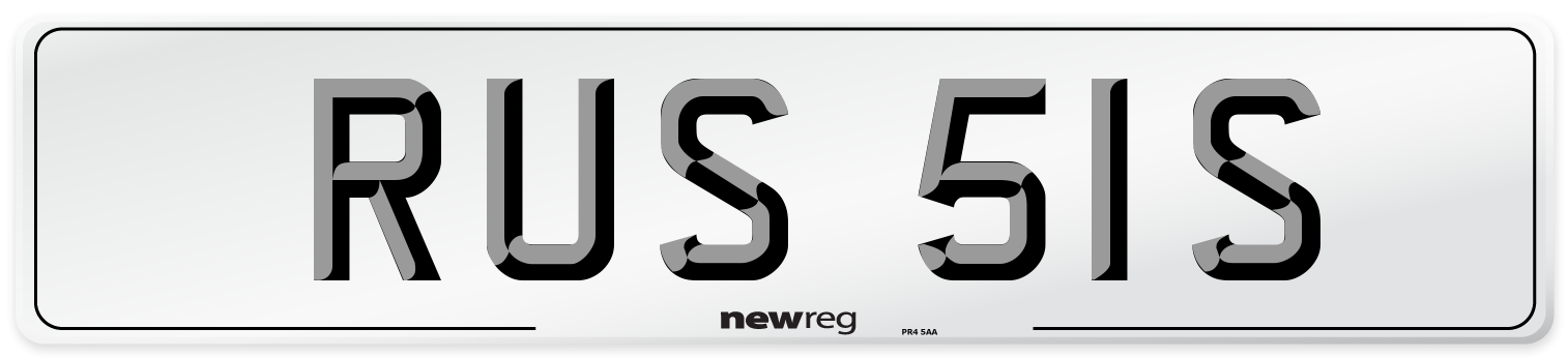RUS 51S Number Plate from New Reg